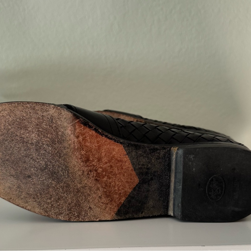 Cole Haan Men's Black Leather Braided Loafers - Picture 6 of 9